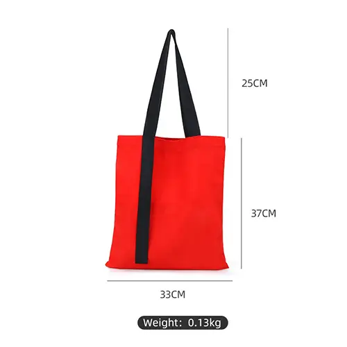 Promotional Cheap Printed Red Reusable Shopping Travel Tote Bag With Zipper